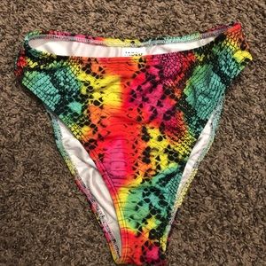 Jaded London snake print high waist bikini bottoms